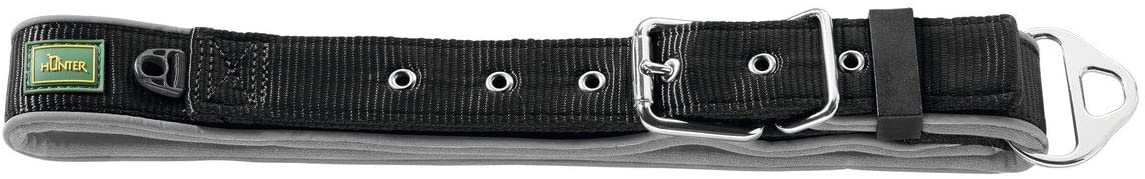  HUNTER Especial Collar del Neopreno de Nylon, 35 – 45 cm, 18 mm, Negro/Gris 