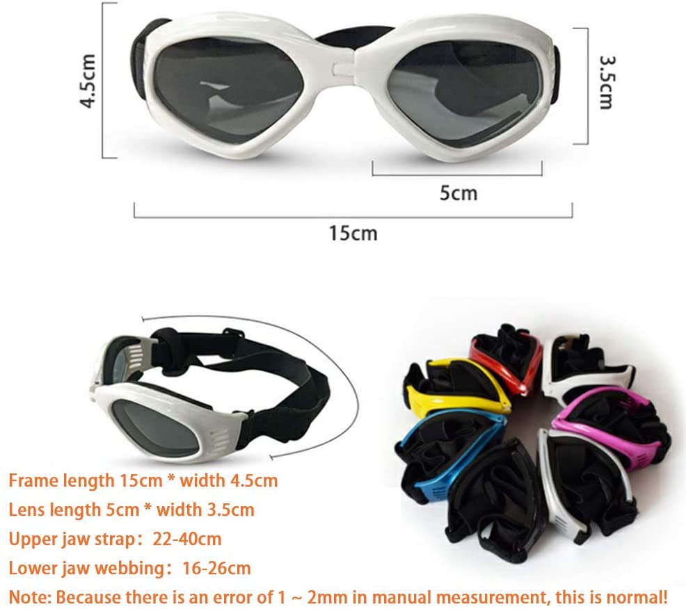  HXHH Lentes Plegable del Animal doméstico, Gato de la Manera Creativa y Perro de Viento y Nieve Accesorios Gafas, Resistente al Desgaste ya los Golpes Pequeña y Mediana Gafas de Perro,Rojo 