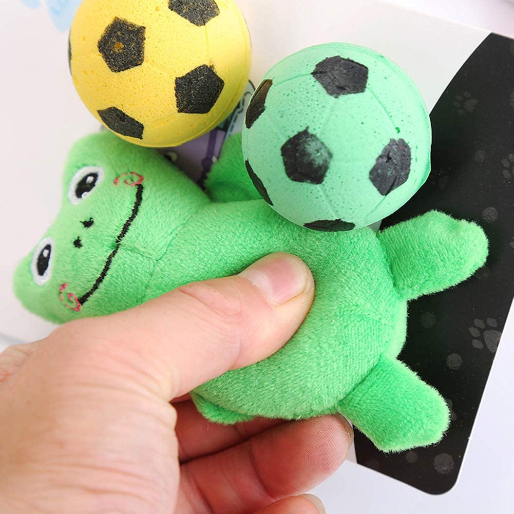  Hzb821zhup - Juguete de Peluche con Forma de Rana y Pelota de fútbol de Espuma, Juguete Interactivo para Jugar a arañazos 