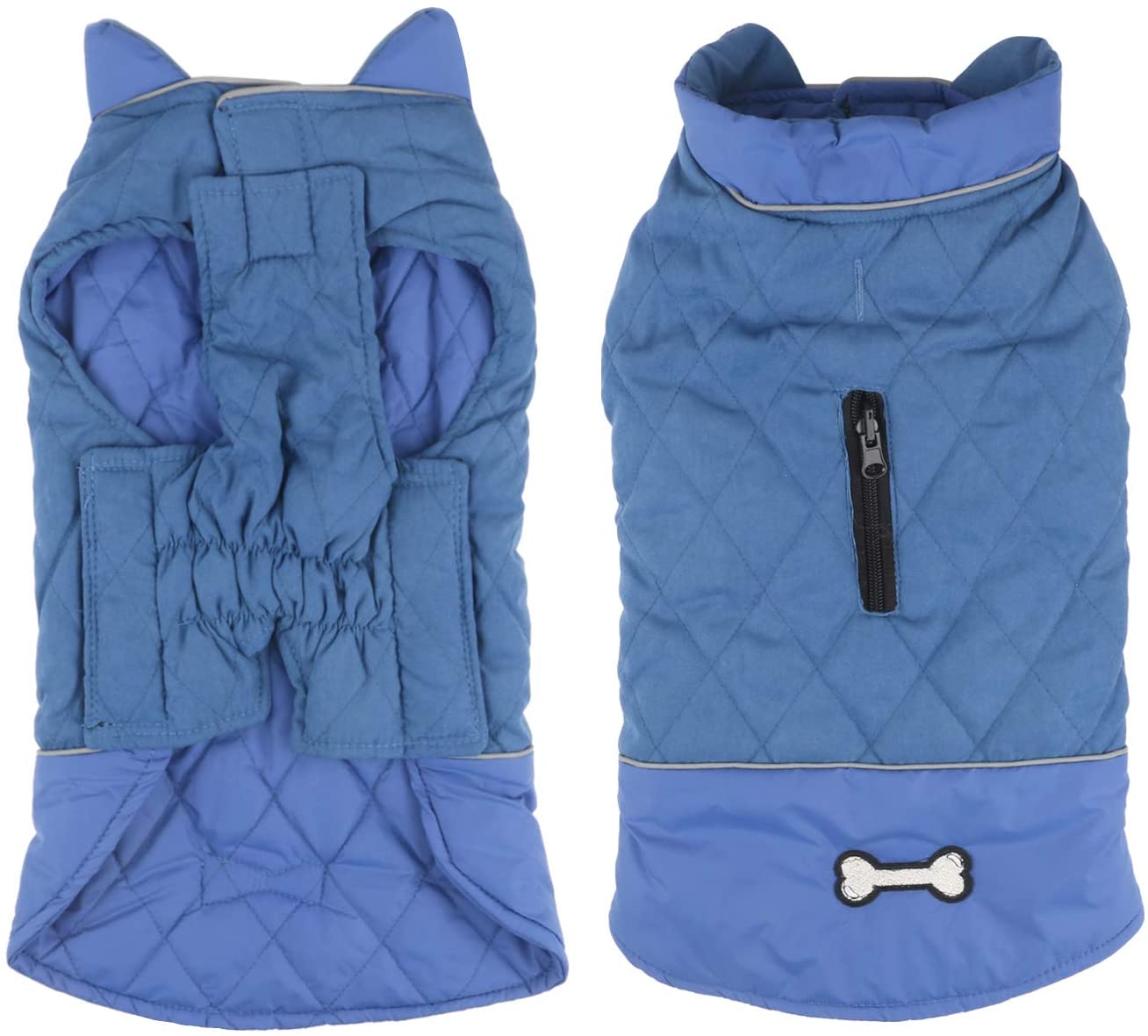  Idepet Chaqueta impermeable para perros Chaqueta cálida de invierno Chaleco, traje de nieve a prueba de viento Ropa para perros Chaleco para mascotas Ropa para perros con orificio para arnés 