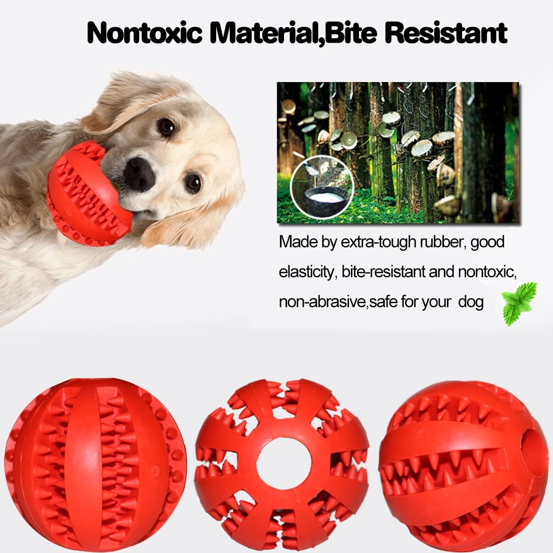  Idepet Pelota de Juguete para Perros, no tóxica para Perros Gatos, Pelota para Limpiar los Dientes de Tus Mascotas, para darles Alimentos, Pelota de Ejercicio Que Aumenta su Inteligencia 