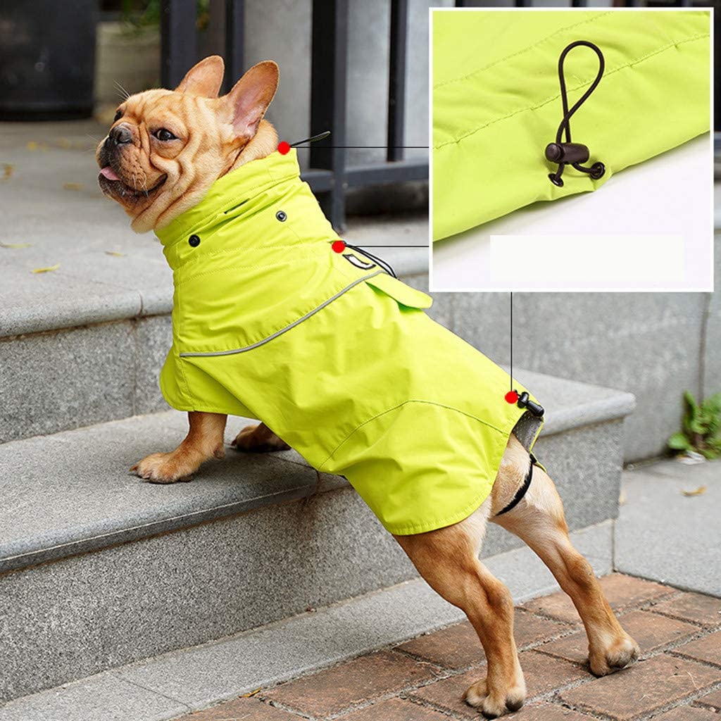  Impermeable Reflectante para Perros Pequeños y Medianos Grandes Material Espesado y Ripstop Chubasquero Perro de Rescate al Aire libre Entrenamiento HULKY 