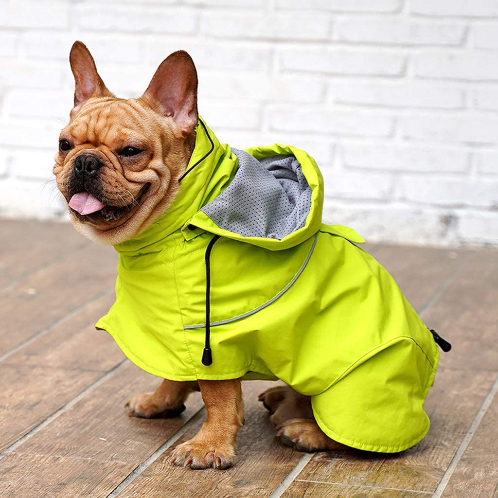  Impermeable Reflectante para Perros Pequeños y Medianos Grandes Material Espesado y Ripstop Chubasquero Perro de Rescate al Aire libre Entrenamiento HULKY 