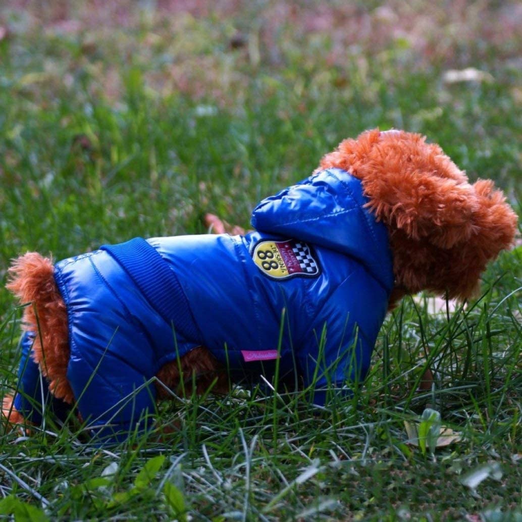  Impermeable Sólido Perro Abrigo Invierno de Gran tamaño Ropa para Mascotas Espesamiento Traje de Chaqueta de Perro Abajo 