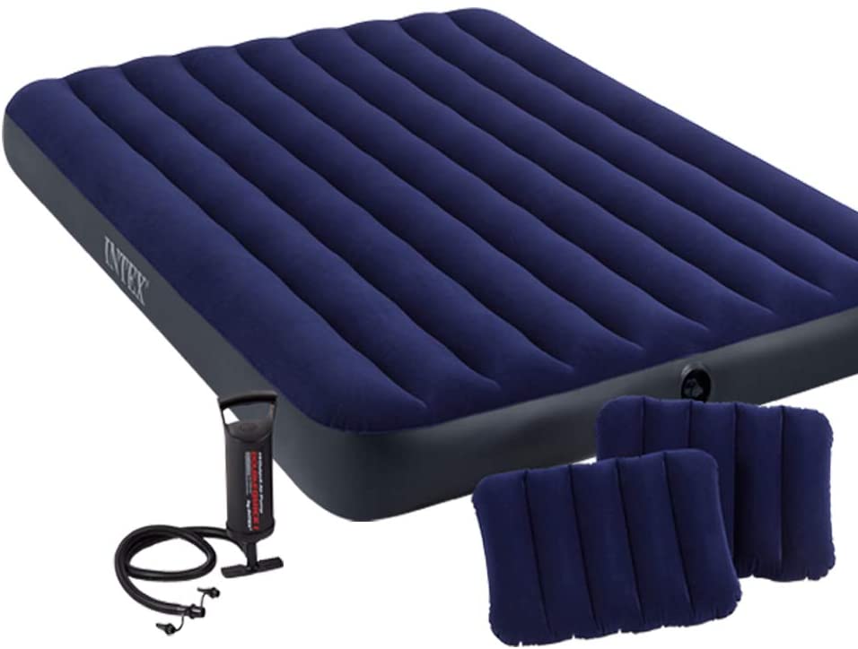  Intex 68765 - Colchón hinchable con 2 almohadas y bomba 152 x 203 x 22 cm 