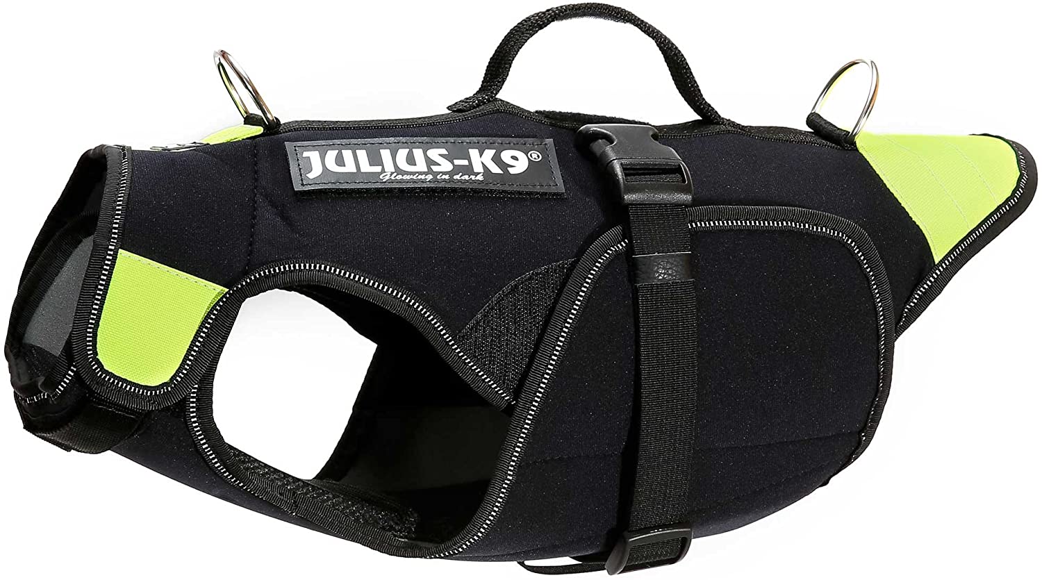  Julius-K9 16SWM-IDC-S Arnés de Perro Multifuncional IDC, S, Negro y Amarillo 