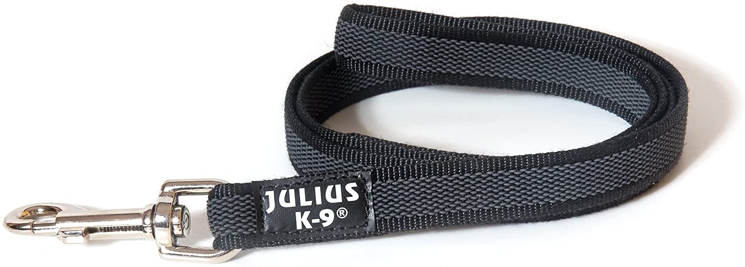  Julius-K9 Correa, Negro-Gris, 2 cm 