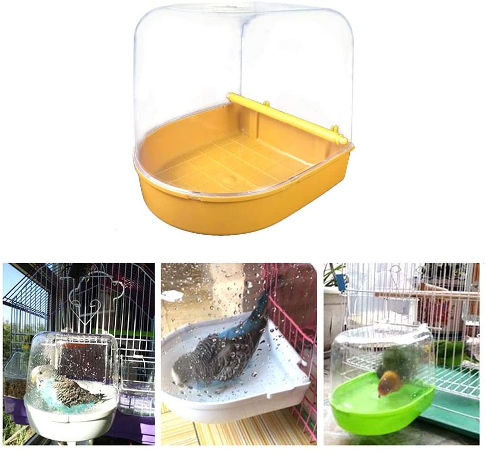  Kitabetty Parrot Bath Bird Suministros de baño, Accesorios para jaulas de pájaros Parrot Supplies Bañera para baño Caja de baño para Aves con diseño Universal Sin Fugas para la mayoría de jaulas 