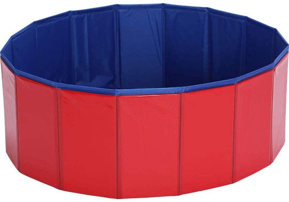  KJRJTC Perro casero Plegable de baño de la Piscina, Piscinas for niños Piscina de plástico Duro Plegable de baño de hidromasaje al Aire Libre de PVC for Perros Cat Kid (Size : M) 