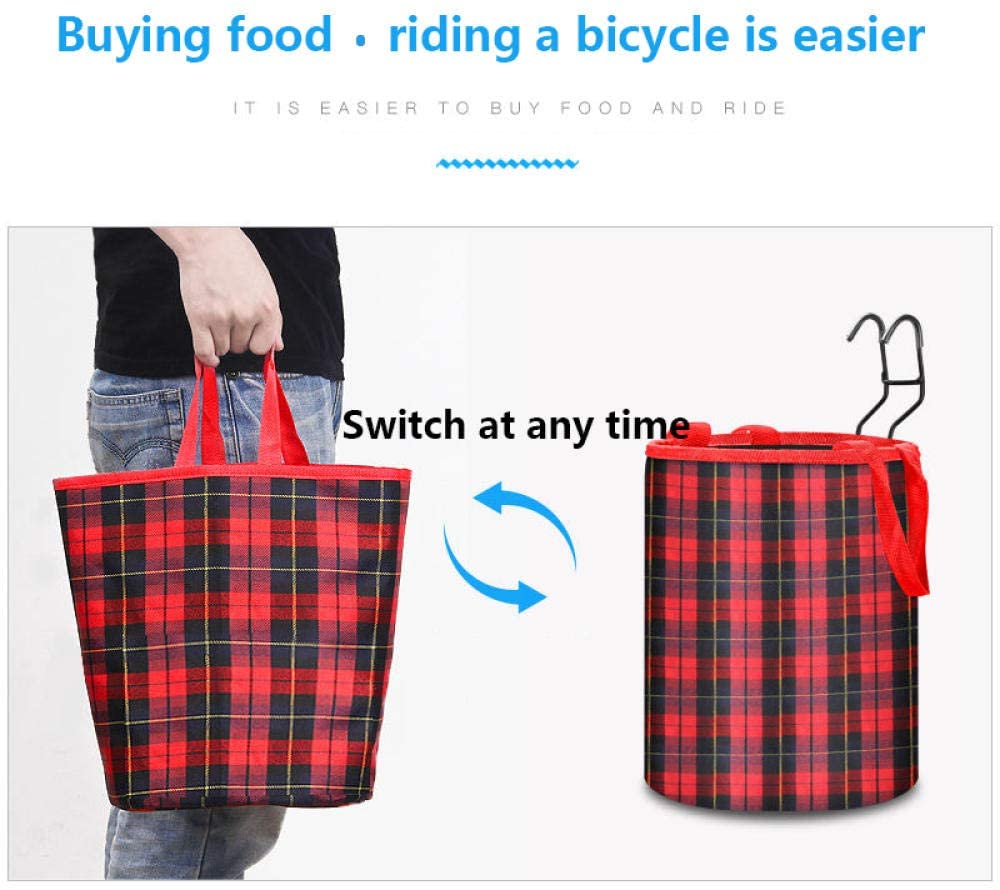  KNFBOK Bolsa Manillar Cesta Bici Cesta de Bicicletas de Carretera,D24x30cm,Almacenamiento a Prueba de Agua,Adecuado para Scooters eléctricos,Bicicletas Plegables para Adultos 