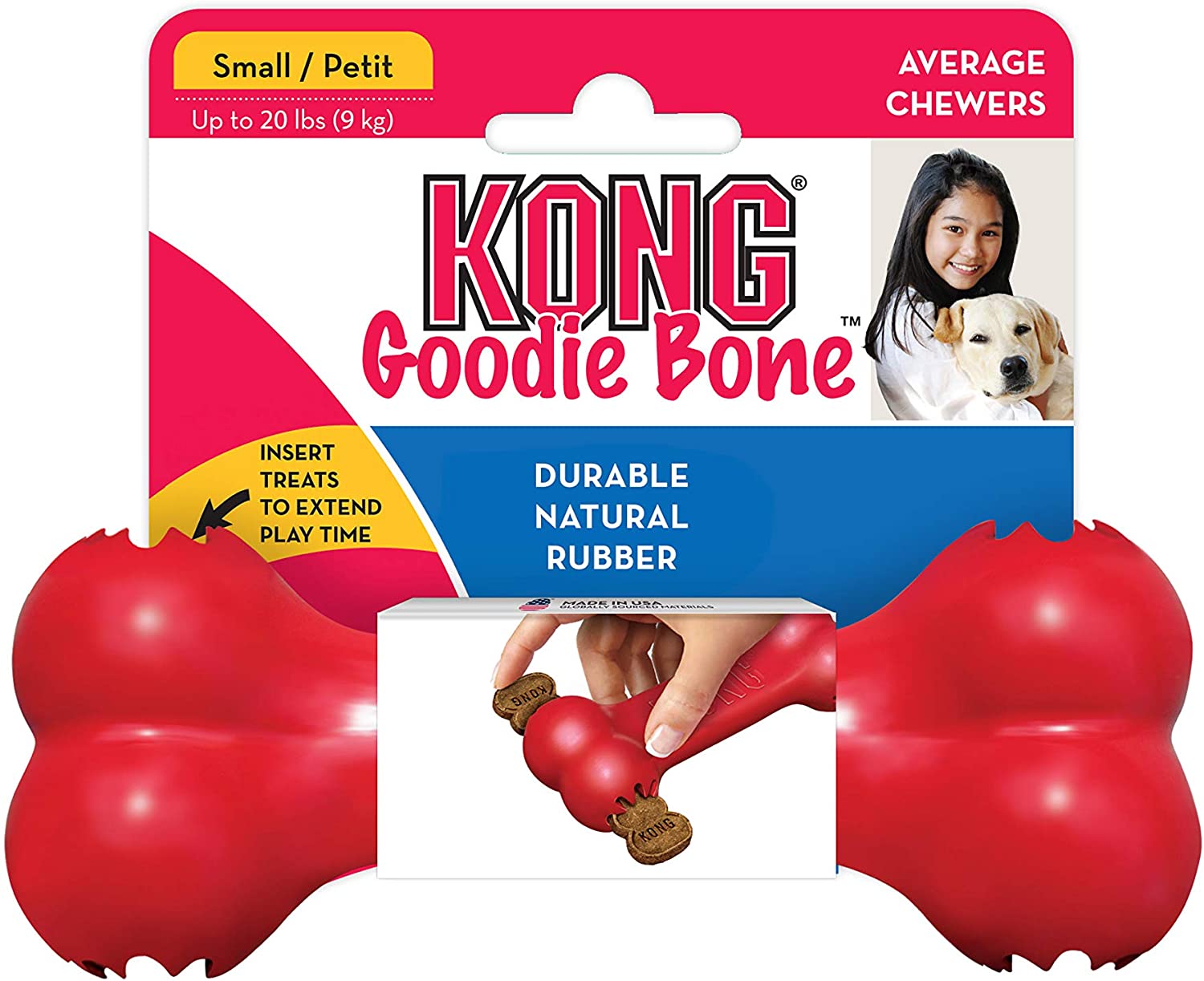  KONG Hueso Goodie, S, Rojo 