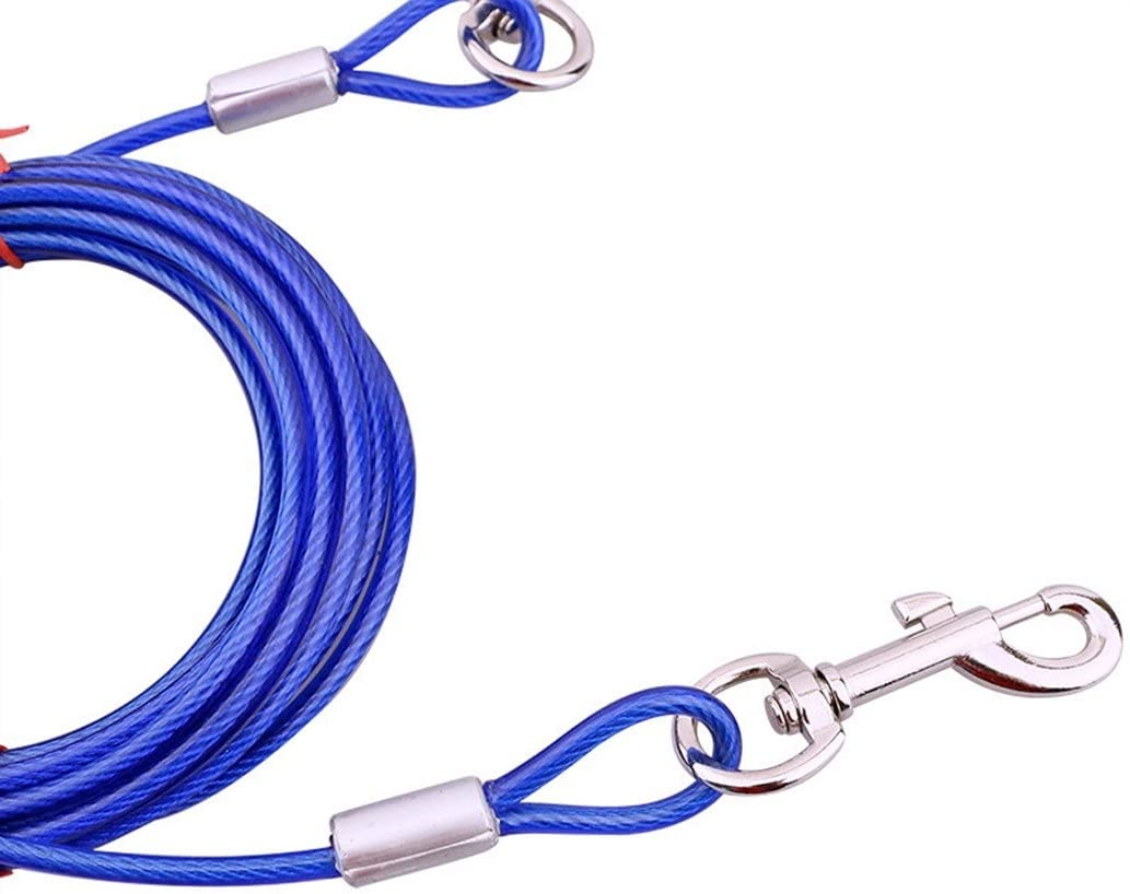  Lanbinxiang@ Encantador Bastante hermoso Moda Cómodo doble extremo Cable de acero Cuerda Mascota Perros 2 en 1 Cuerda de tracción Mascotas que caminan con mango, Longitud: 5 m, Entrega aleatoria de co 