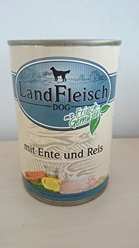  Landfleisch País Carne | Pur con pato y Arroz con fresco de verduras, 12 x 400 g 