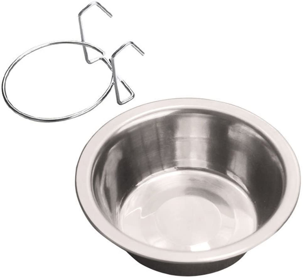  LanLan Recipiente Colgante de Acero Inoxidable para Mascotas, comedero de Perro y Gato, Cuenco de Mascotas, Caja de Comida y Agua 