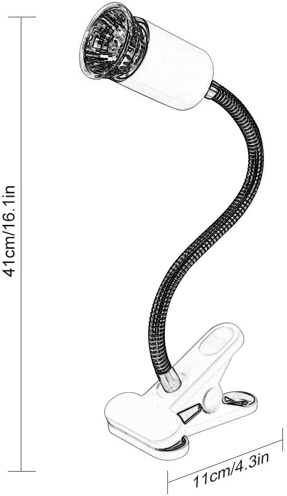  LEDGLE Lámpara para Tortuga, Lámpara de Calor de Reptil, UVA UVB, Dos Basking Iluminación de Calor de 25W y 50W, Pinza Giratoria de 360 Grados, Lámpara para Tortuga, Lagartos, Serpientes, Camaleones 