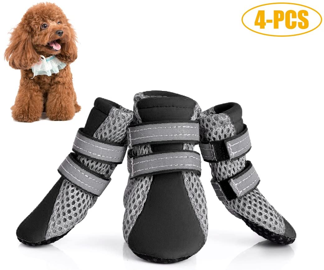  Legendog Zapatos De Perro, 4PCS Bota De Perro Respirable Antideslizante para Mascotas Zapatos De Verano para Perro con Reflectante M 