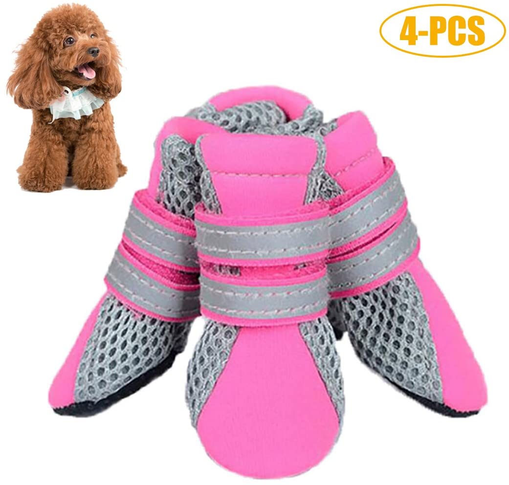  Legendog Zapatos De Perro, 4PCS Bota De Perro Respirable Antideslizante para Mascotas Zapatos De Verano para Perro con Reflectante M 