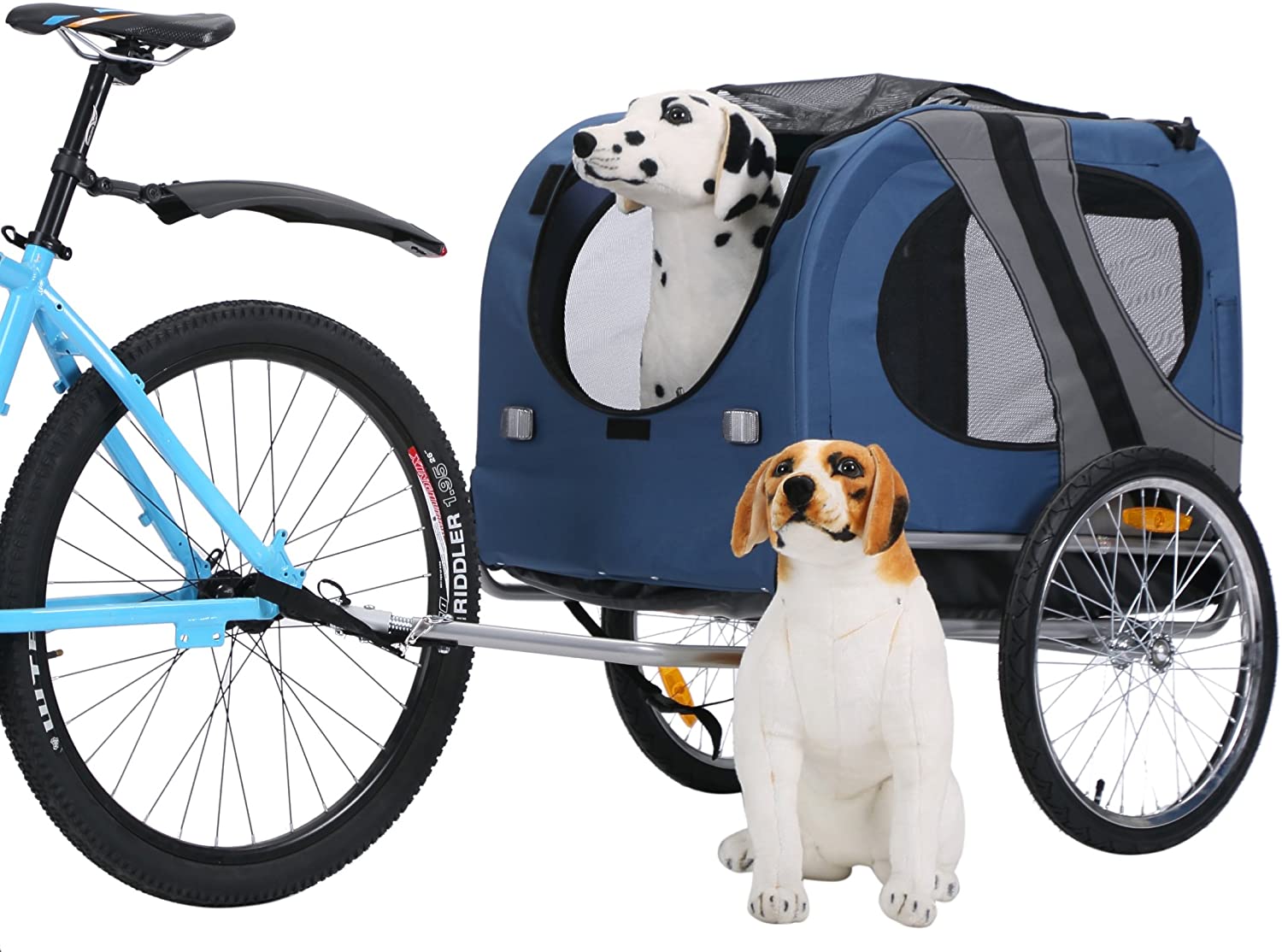  Leonpets mascotas Remolque de bicicleta Perros Carro Transporter con acoplamiento universal azul nuevo 10117 