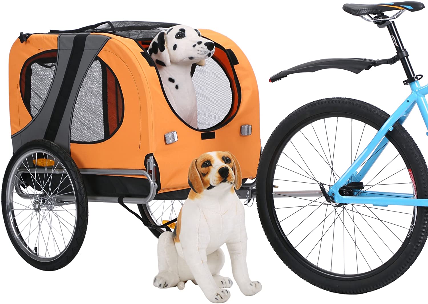  Leonpets mascotas Remolque de bicicleta Perros Carro Transporter con acoplamiento universal naranja nuevo 10117 