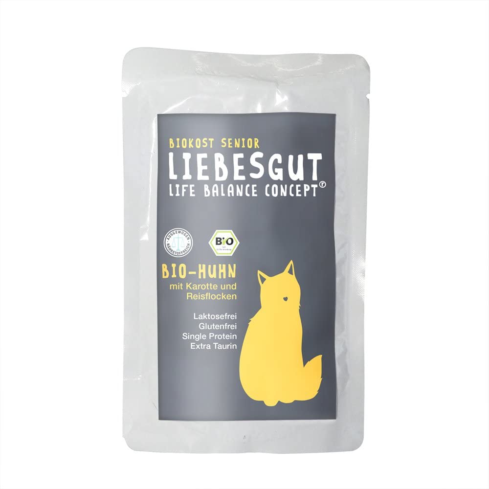  Liebesgut Amor Gato Biokost Senior – Pollo Bio con Zanahoria y Copos de arroz 