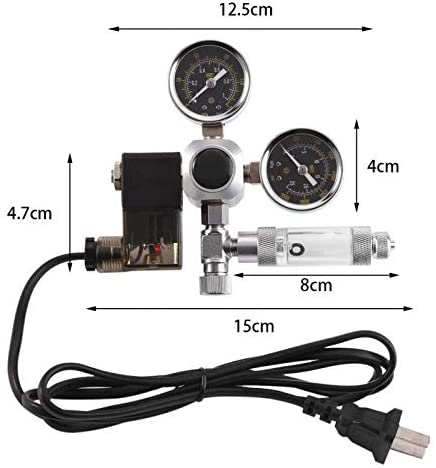  Lijincheng Riego Programado Regulador de la presión de la Burbuja del Contador de la válvula solenoide 220 Acuario Burbuja mostrador de Control de CO2 del Acuario Sistema Dual Gauge 