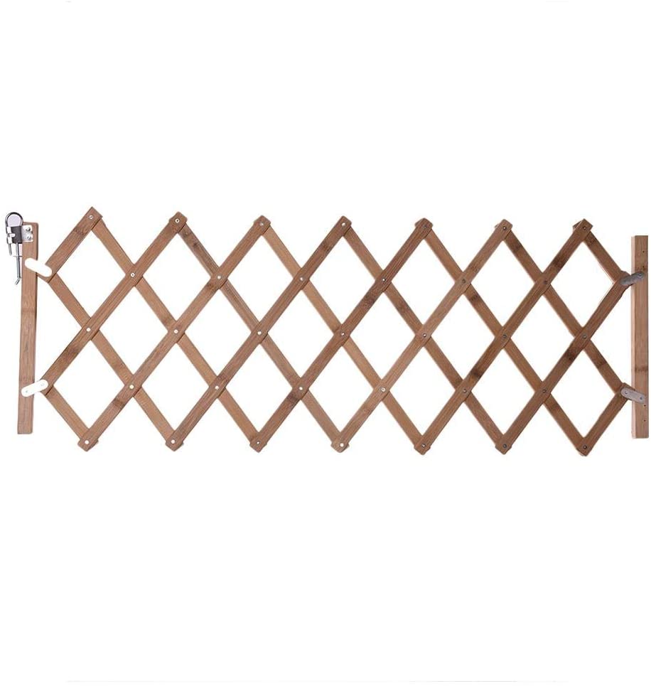  LIJUMN Puerta de Barrera de Madera expandible, Puerta retráctil para Gatos, Puerta para Perros, Puerta corredera, Pantalla retráctil, Puerta corredera para Perros, Patio casero, jardín, césped 