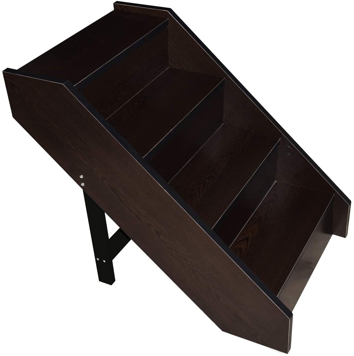  LiRen-Shop Escaleras para Mascotas Madera, 4 peldaños, para Mascotas, Mejor para Perros pequeños, Gatos, Color Negro 