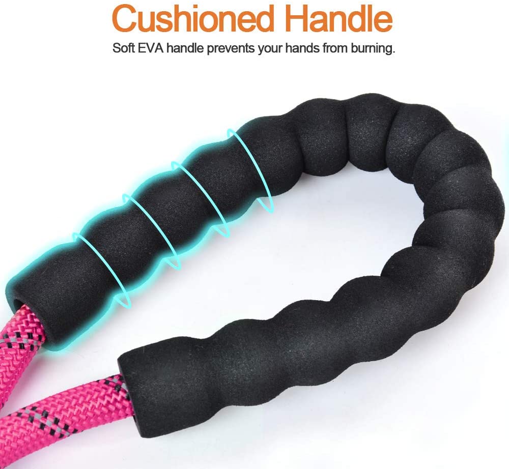  Litthing Correas para Perros Nylon con Mango Acolchado Ajustable Negro Sólido Reflectante 150 cm para Perros Grandes o Medianos Adecuado para Correr Senderismo Correr (Rosa) 