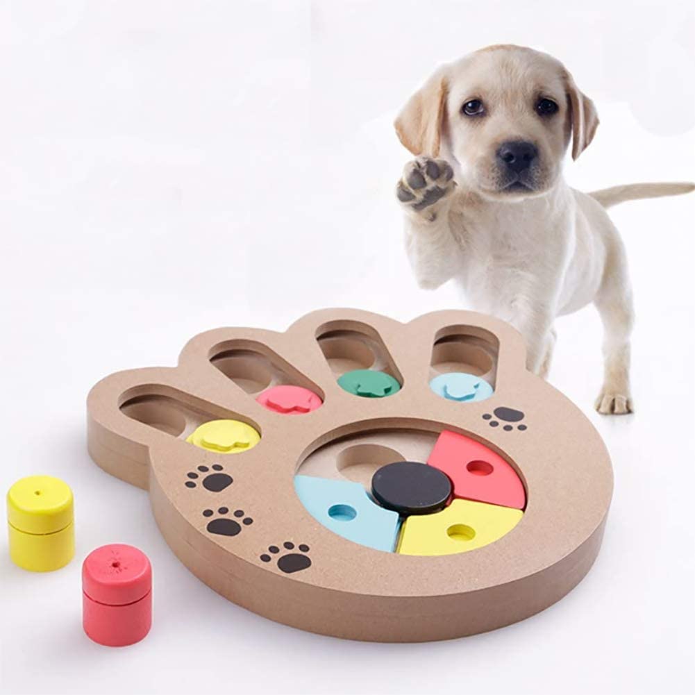  LIYT Perros Juguetes educativos Estrategia de Juego de Juguete de Madera Perro Multifuncional para la alimentación y la Toma de diversión, Juguetes de formación IQ,24 * 24 * 3cm 