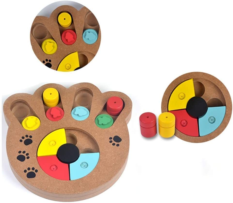  LIYT Perros Juguetes educativos Estrategia de Juego de Juguete de Madera Perro Multifuncional para la alimentación y la Toma de diversión, Juguetes de formación IQ,24 * 24 * 3cm 