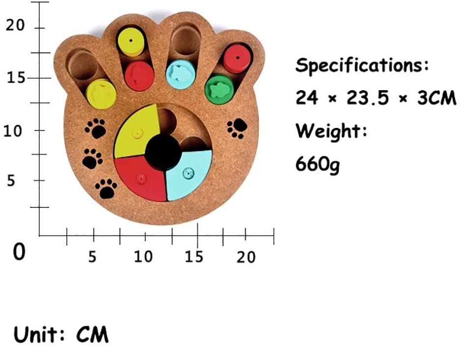  LIYT Perros Juguetes educativos Estrategia de Juego de Juguete de Madera Perro Multifuncional para la alimentación y la Toma de diversión, Juguetes de formación IQ,24 * 24 * 3cm 