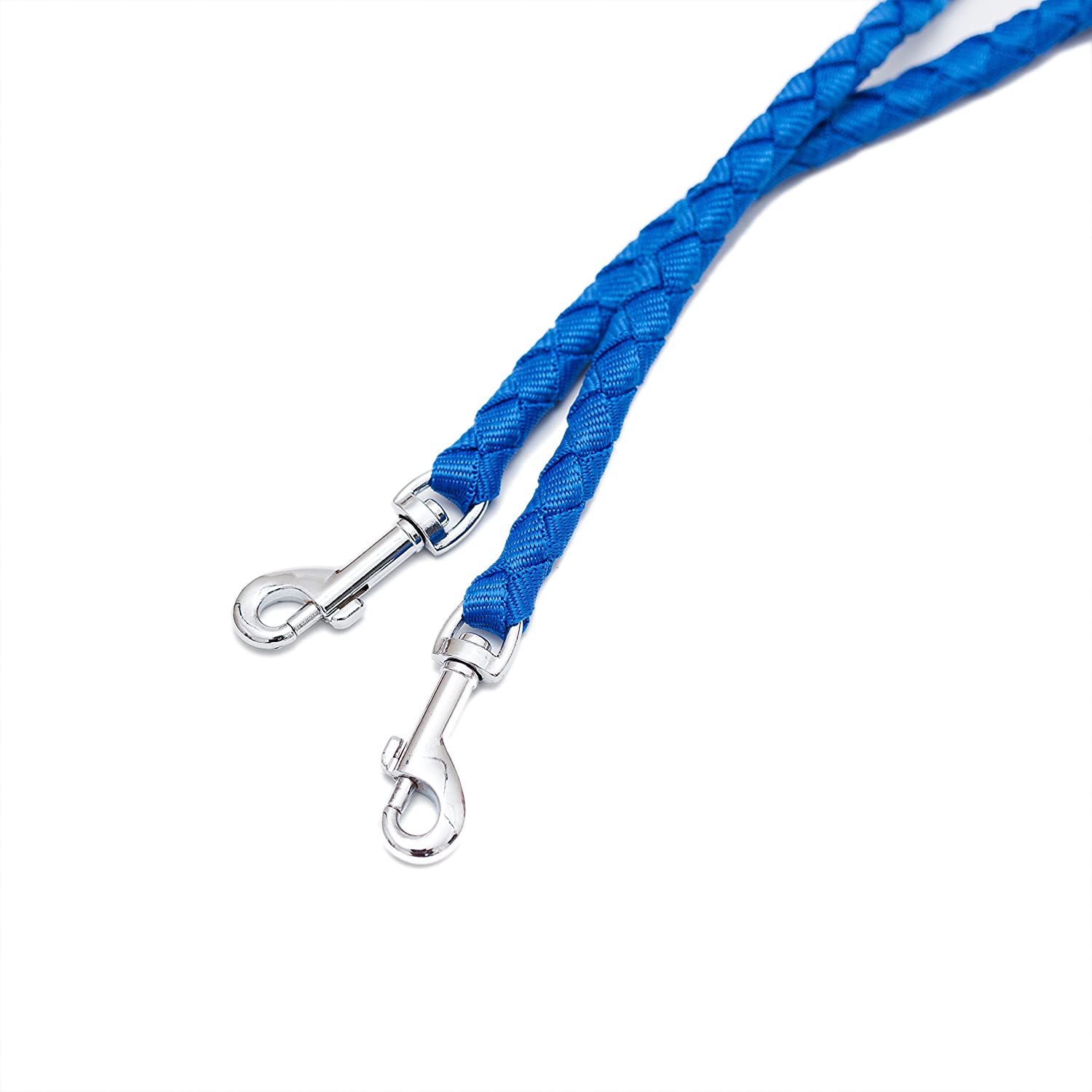  Locisne No se enreda correa de perro doble de 1.4m 2 perros de nylon (azul) 