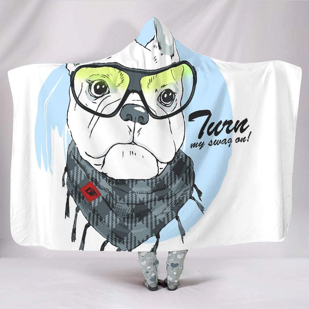  Lolyze - Manta con capucha para perro, para todas las estaciones, blanco, 150 x 200cm 