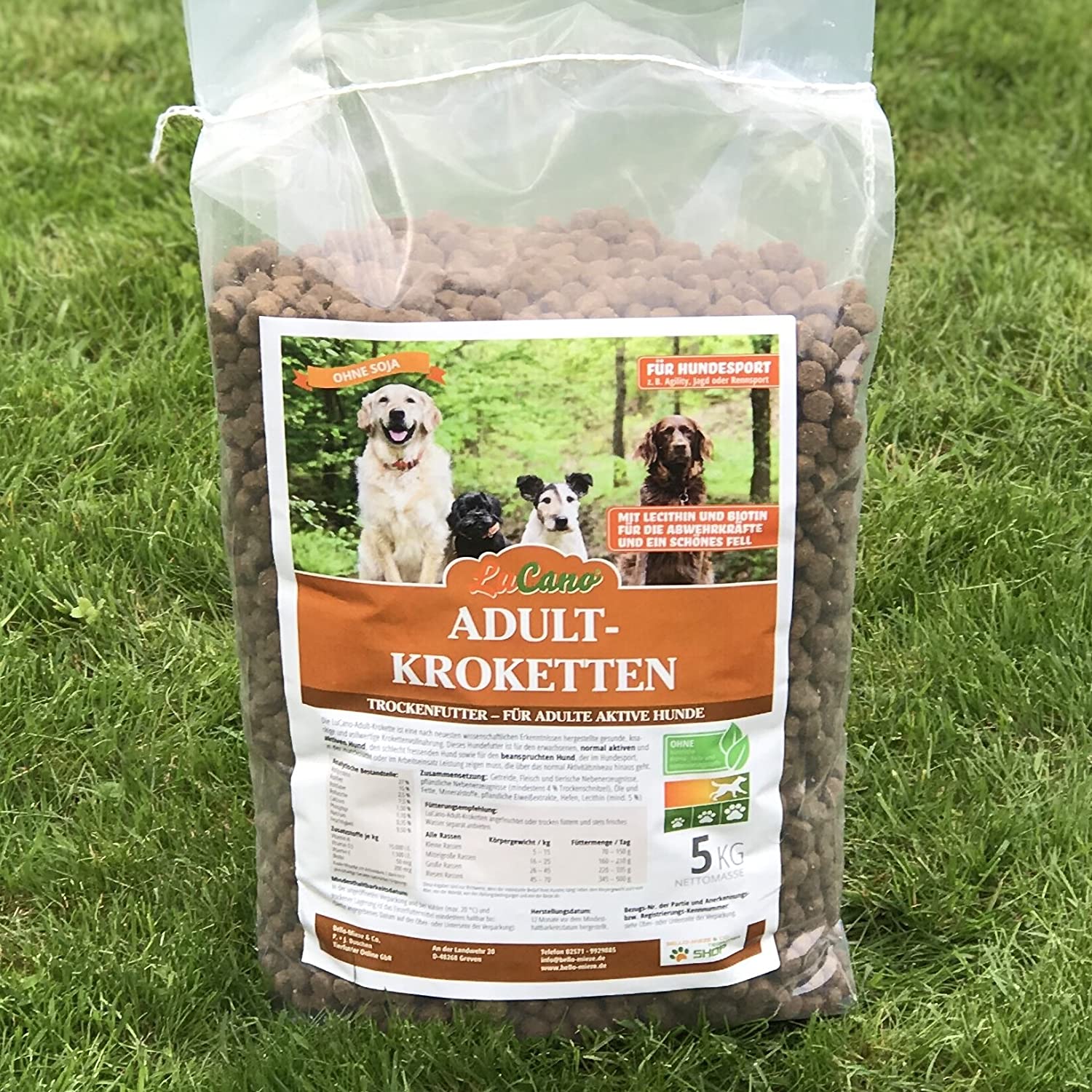  LuCano Metaphys 5 kg Adult Premium de krokette soja sin/con Biotina y zinc para ser sedoso/de pelo para perros activa 