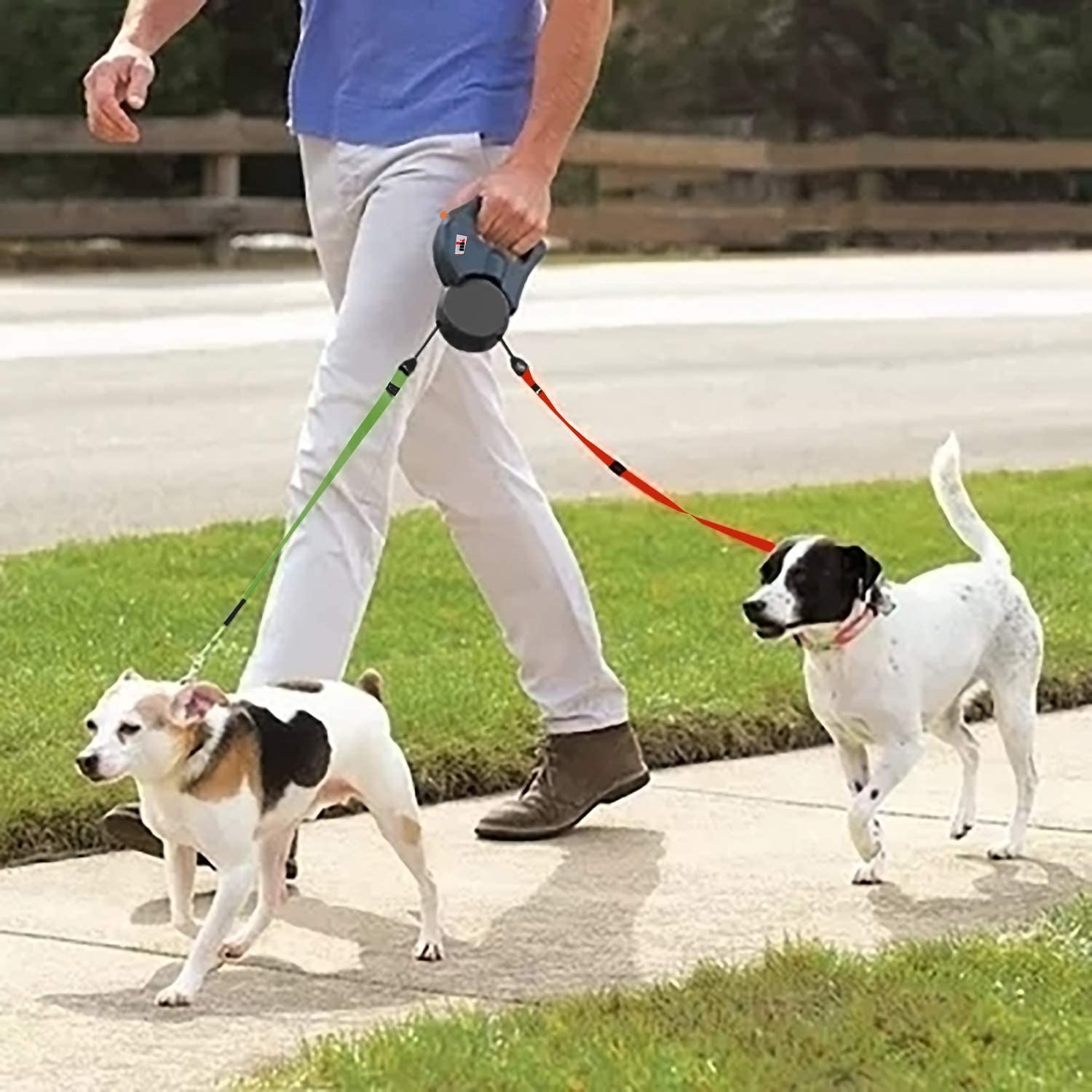  Makife Doble Correa para Perros Automático retráctil Cuerda para Perros 22,6kg Cada Perro Extensible hasta 3m 15pcs Bolsas Perros excrementos 