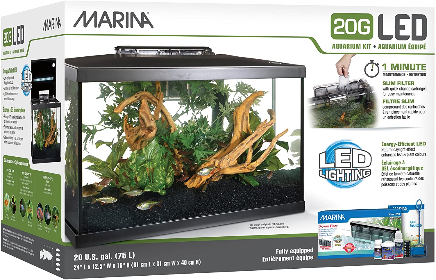  Marina Kit de Acuario con Iluminación LED 10G, 38 L 