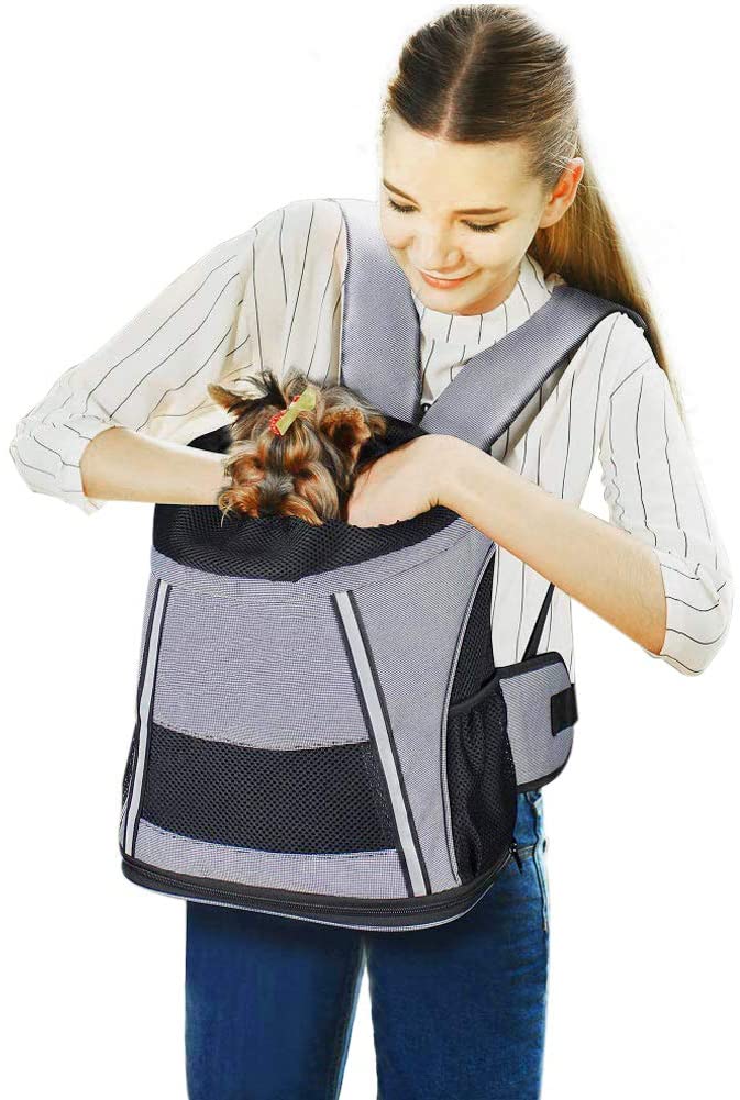  Maxmer Mochila de Perro Capazo Perro Bolsa Mascotas para Cachorro, Color Gris 