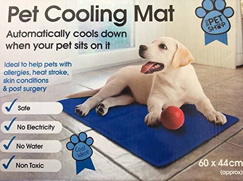  Mega_Jumble Self Cooling Gel Pet Dog Cat Cool Mat Pad Bed Mattress Heat Relief Non-Toxic 60 x 44cm Blue 