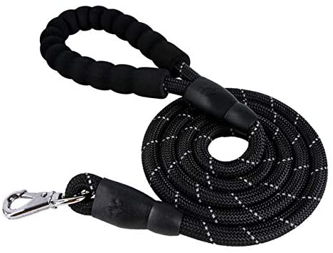  MNDR Correa de Nylon Gruesa de Calidad para Perros Correa de Control de Cuero cómoda para Accesorios pequeños, medianos y Grandes para Perros Pitbull Gold Retriever, Negro, 145 cm 