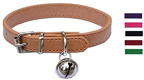  Moda Cuero Pet Collar Ajustable Para Gatos, Baby Cachorros Perros, 8 "-10.5 