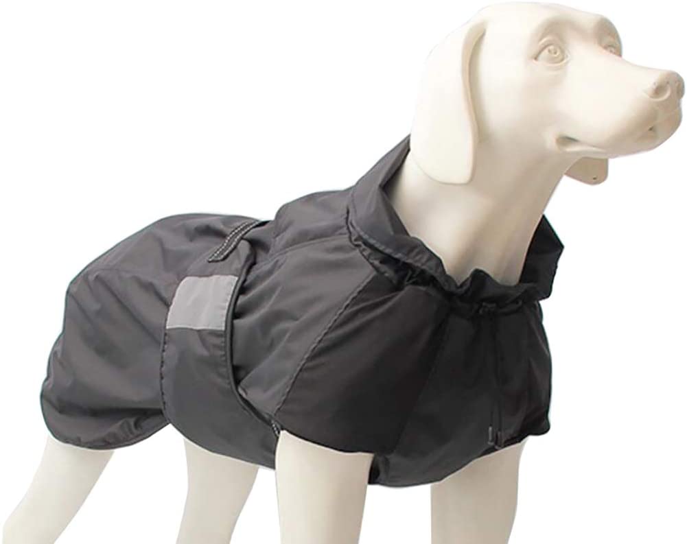  Morezi Abrigo Impermeable para Perro, Abrigo de Invierno para Perro con Forro Polar, Abrigo Impermeable para Perro con Bandas Ajustables y cordón 