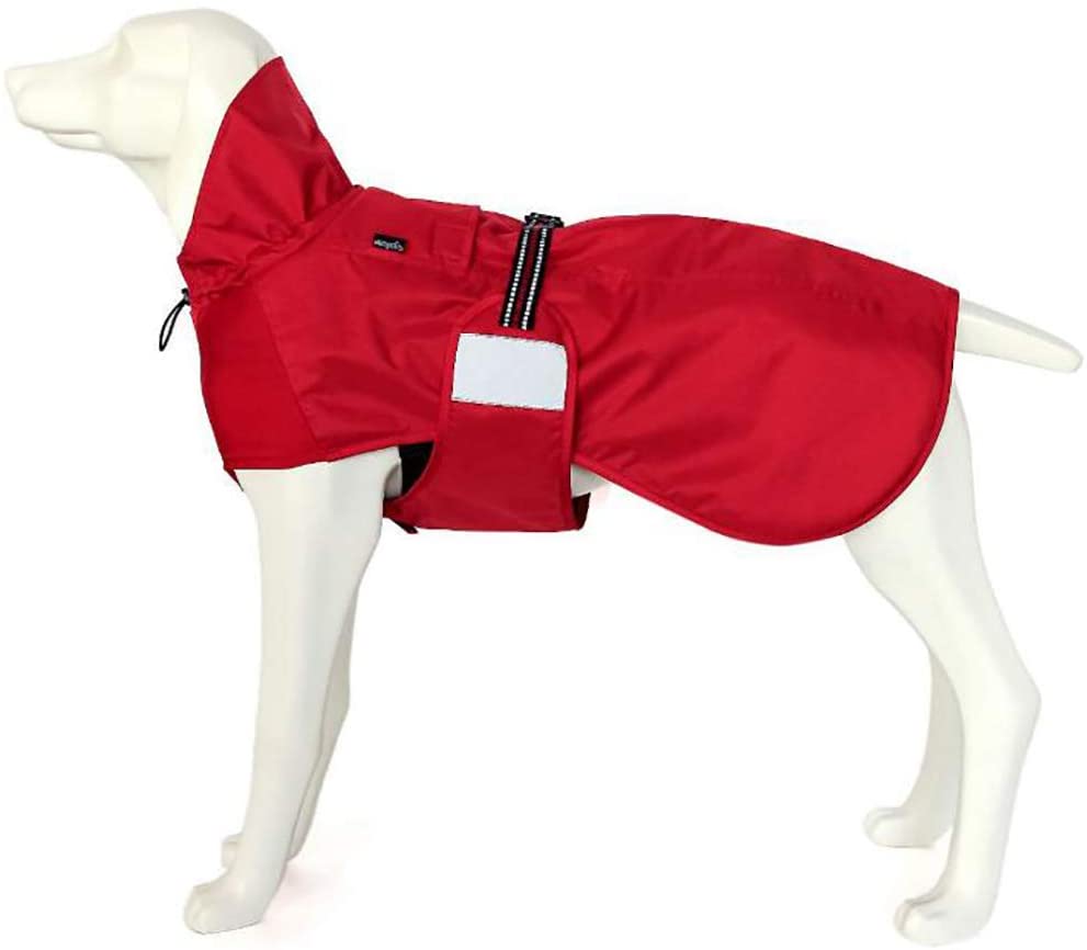  Morezi Abrigo Impermeable para Perro, Abrigo de Invierno para Perro con Forro Polar, Abrigo Impermeable para Perro con Bandas Ajustables y cordón 