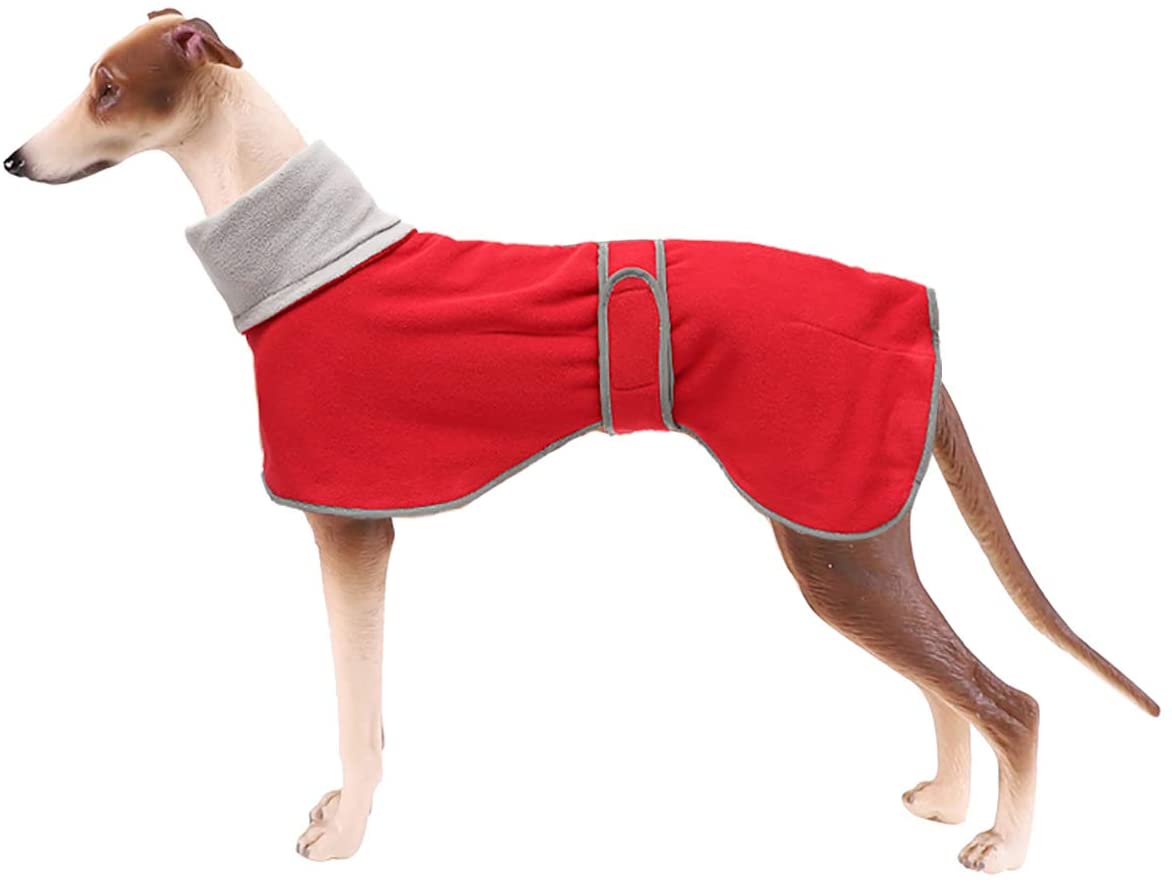  Morezi Abrigo para Perro Barra Reflectante, Abrigo de Invierno para Perro, Suave Forro Polar de poliéster, Banda Ajustable – Chaqueta de Invierno para Perros para Galgos, Lurchers y Whippets 