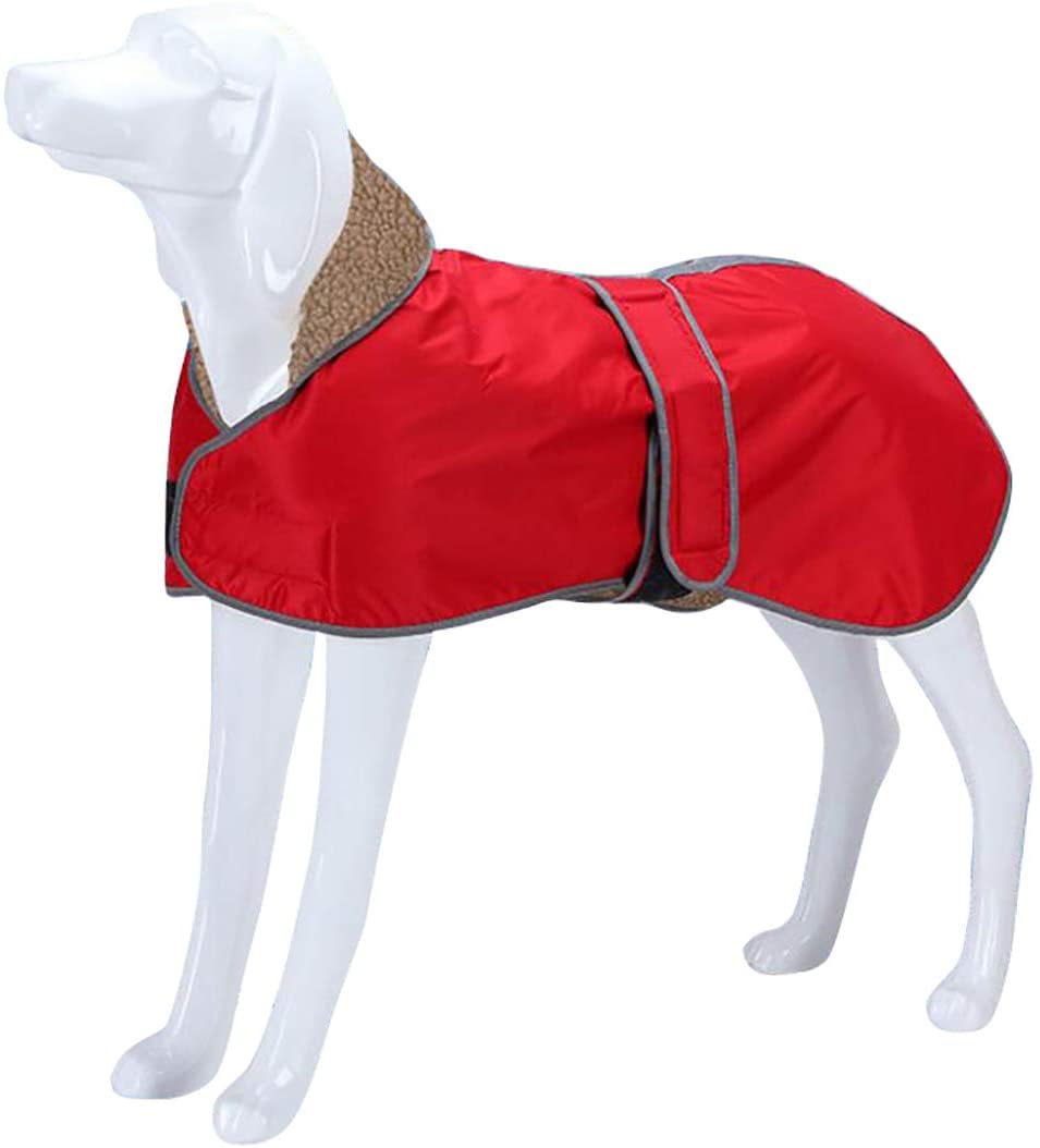  Morezi Abrigo para Perro Impermeable, Abrigo de Invierno para Perro con Forro Polar Grueso, Ropa para Perro al Aire Libre con Bandas Ajustables para Galgo, Lurcher y Whippet 