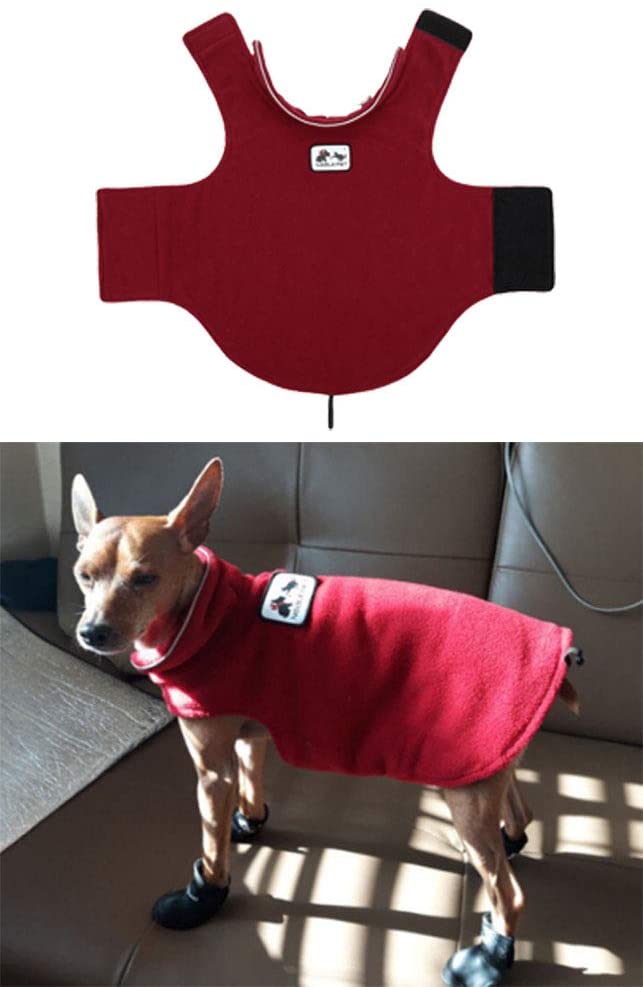  Morezi - Chaleco de Forro Polar de poliéster Suave para Perro, Chaleco elástico para el Pecho y la Cintura, Abrigo de Invierno cálido, Abrigo Reversible para Perros pequeños, medianos y Grandes 