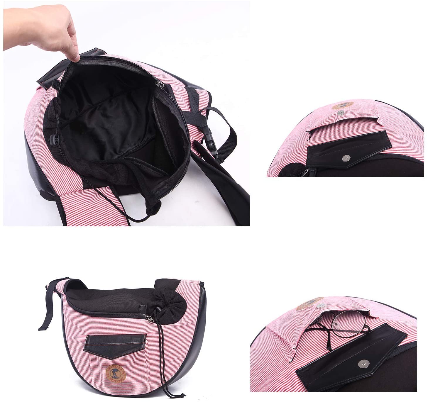  MQFORU - Bolsa de Hombro para Perro, Gato, Cachorro, pequeña, para Llevar en el Hombro, con Manos Libres, Mochila Plegable 