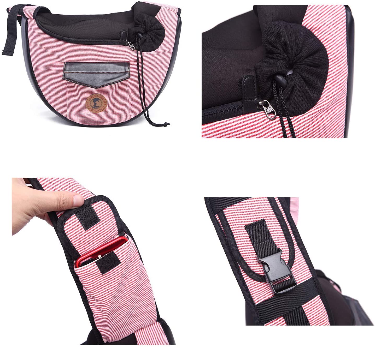  MQFORU - Bolsa de Hombro para Perro, Gato, Cachorro, pequeña, para Llevar en el Hombro, con Manos Libres, Mochila Plegable 