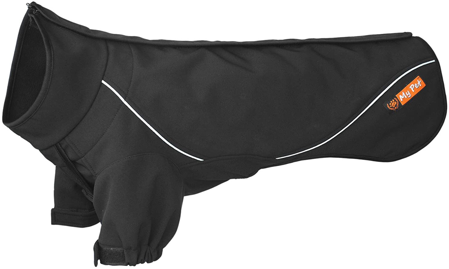  My Pet Deportivo Perro Abrigos de Manga Corta Cierre con Cremallera Impermeable a Prueba de Viento Chaquetas de Invierno Outwear Caliente Suéteres Negros XXXL 