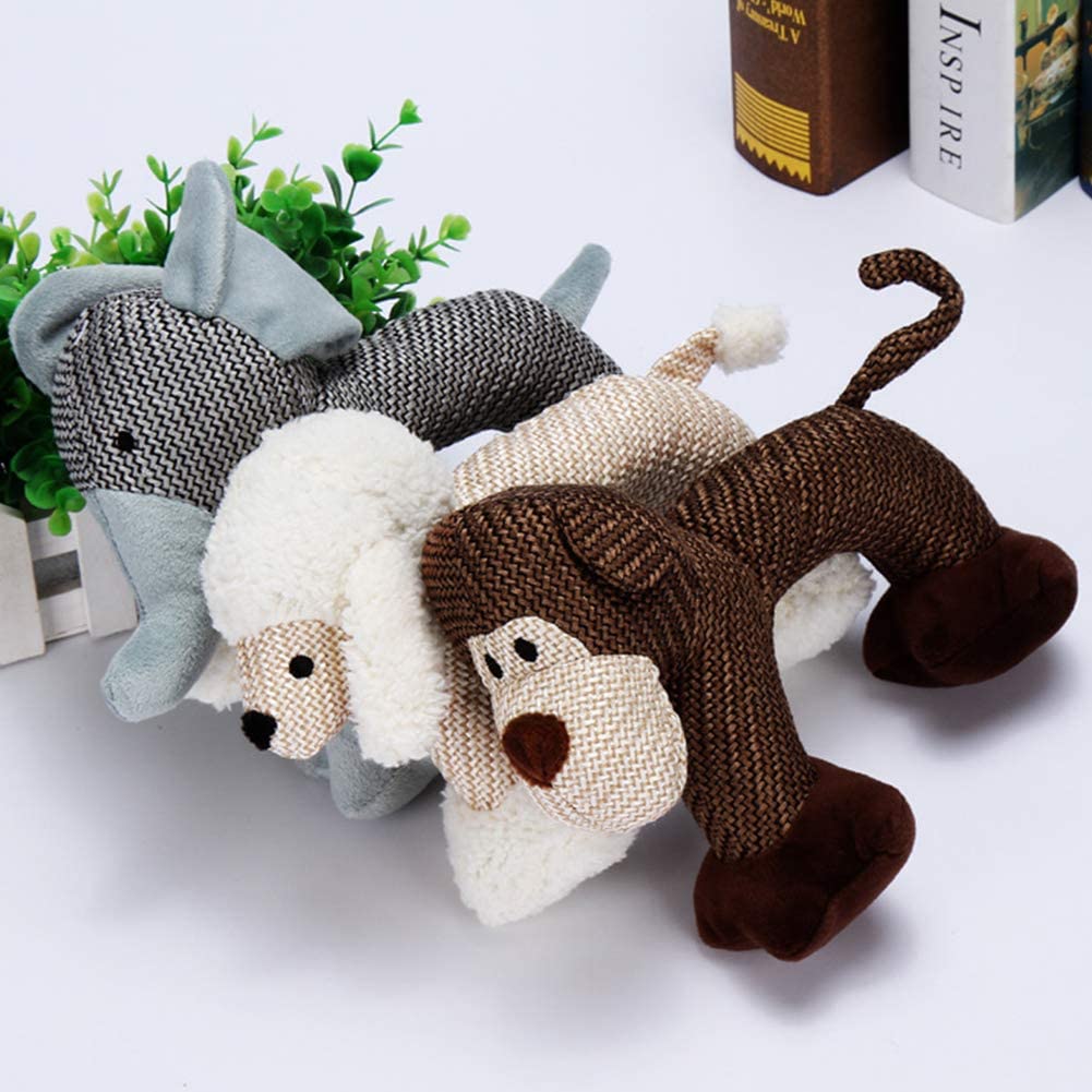  Naisidier - Juguete de Peluche con Forma de Mono, sonajero Integrado, Juguete de Limpieza de Dientes para Perros pequeños, medianos, Accesorios para Mascotas, Suministros para Mascotas 