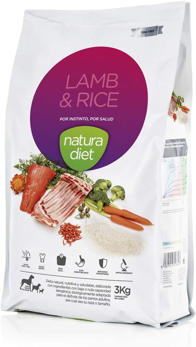  Natura Diet Comida Seca para Perros Cordero y Arroz - 3000 gr 